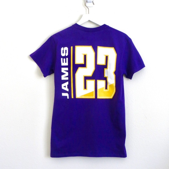 NEW! NBA Lakers Lebron James 23 Purple T-Shirt Size Small - Picture 3 of 6